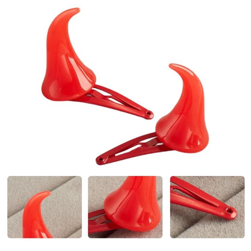 Devil Horns Hair Clip Halloween Cosplay Costume Headwear Accessory Party Dress Up Props Devil Horns Barrettes Hair Clip