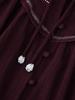 Autumn 2025 Women's V-Neck Tassel Lace-Up Bohemian Embroidered Shirt