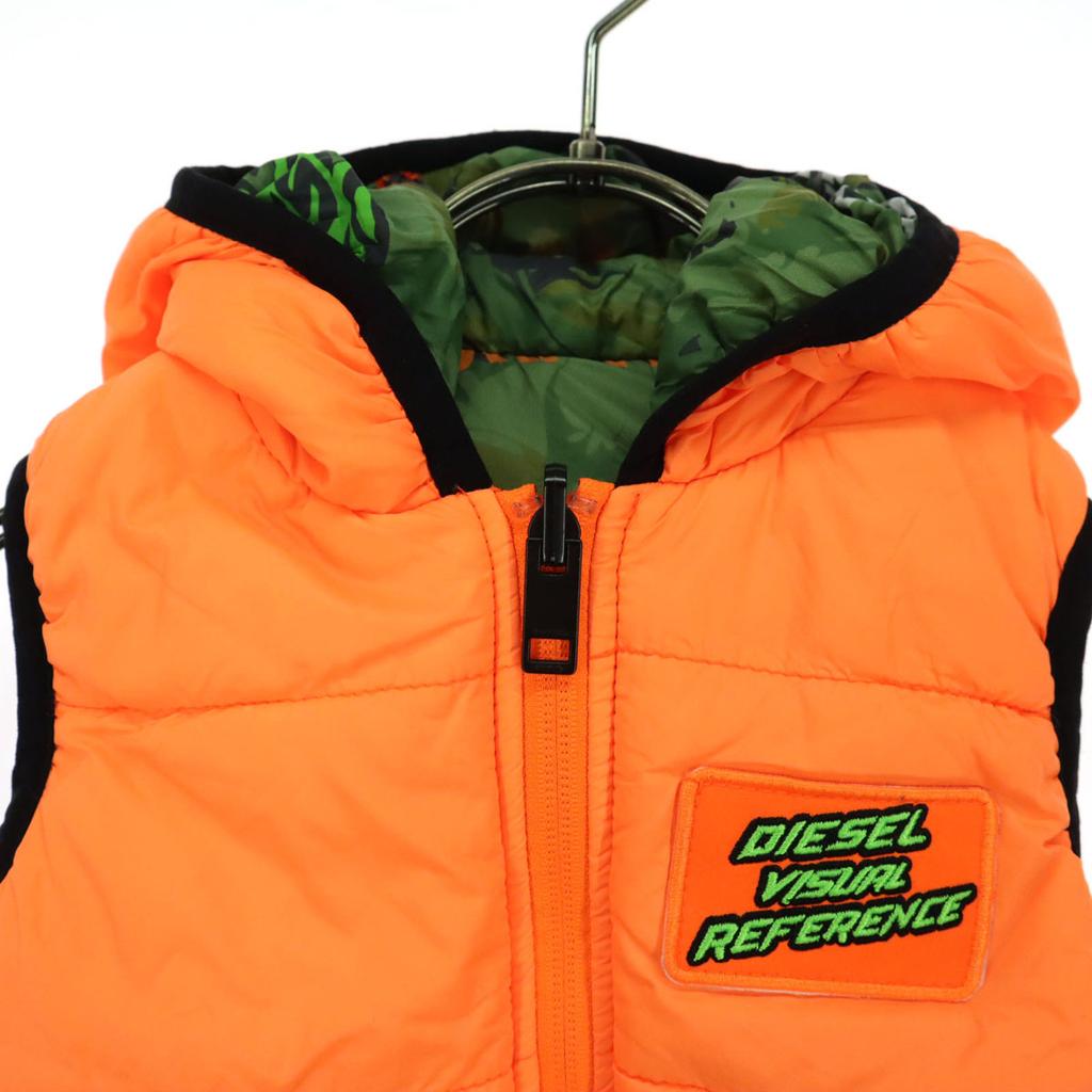 Diesel Logo de um ponto Sem mangas Colete acolchoado 24M Laranja Moletom Infantil Usado
