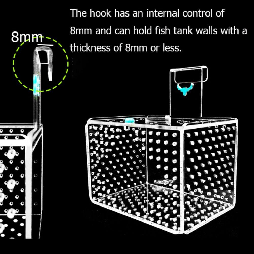 Acylic Fish Tank Isolation Box Wall Mount 3mm Caliber Fish Breeding Box with Cover Floating Hatching Box for Fish Store
