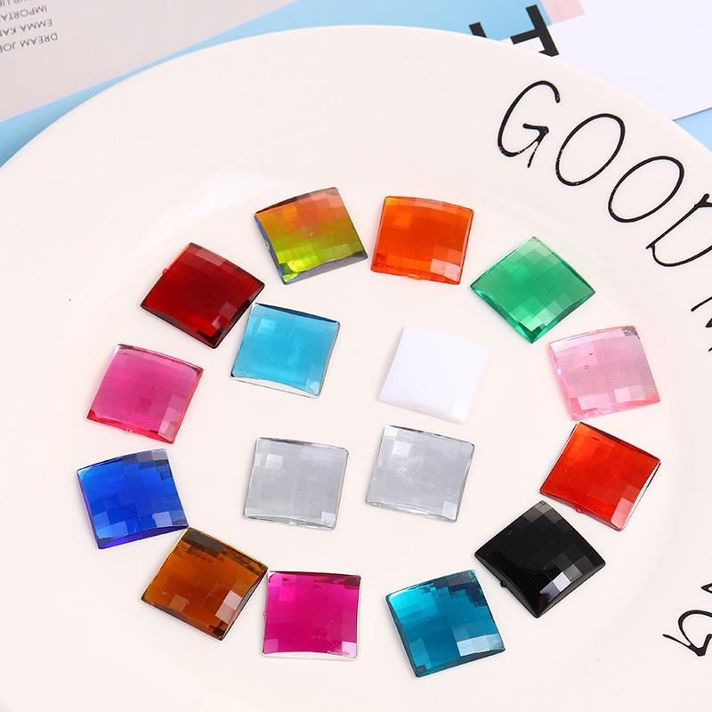 Flat Bottom Square Acrylic Rhinestone for DIY Apparel, Jewelry, and Crafts