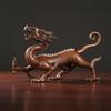 Dragon Figurine Metal Finish Statue Large for Study, Entryway