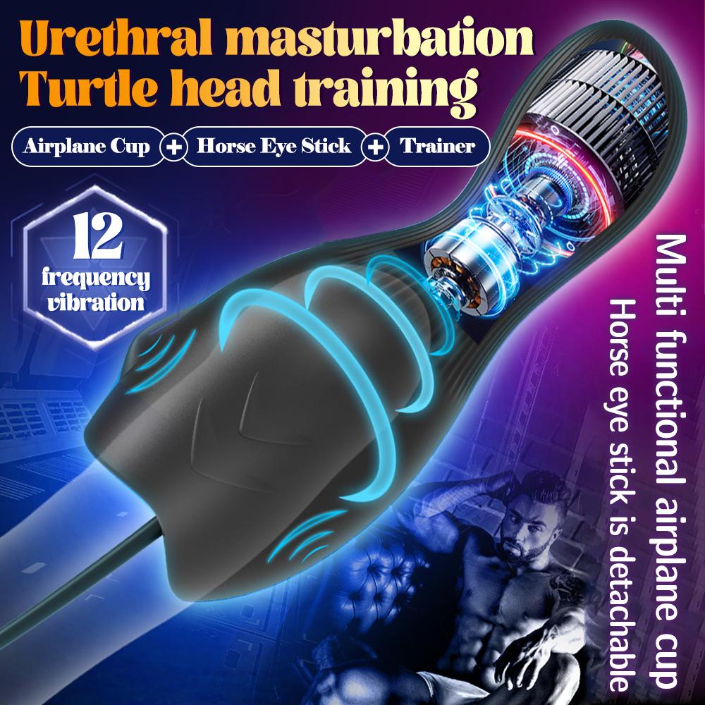 Urethral Glans Vibrator Male Masturbator Stimulator Massager Penis Trainer Penetration Urethral Wrap Glans Adult Sex Toy For Men