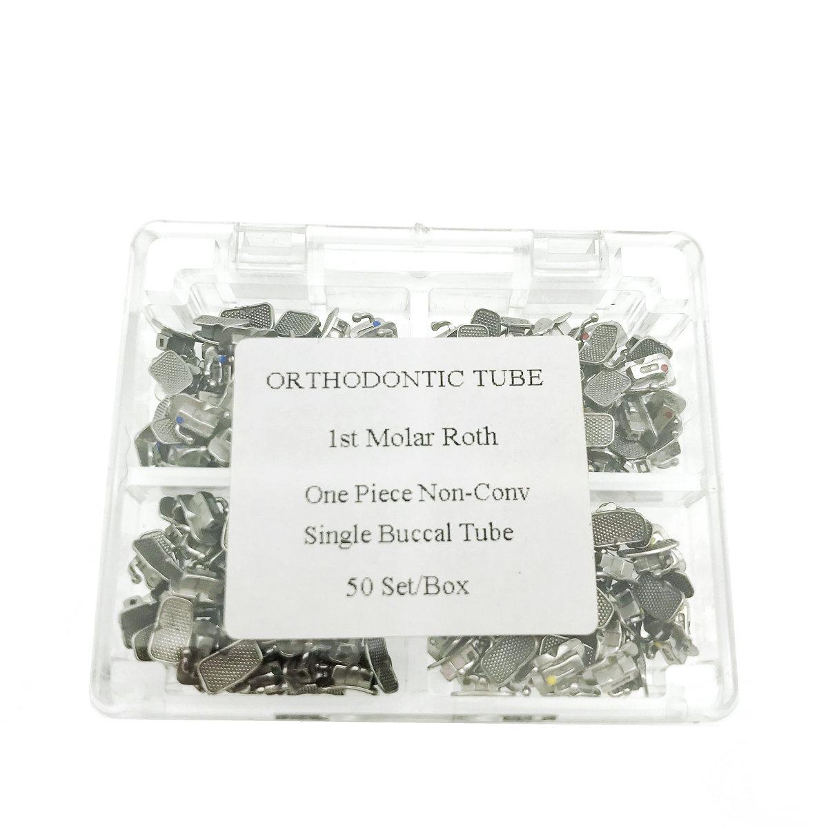

200 шт. стоматологические ортодонтические первые моляры 0,022, неконвекционная одинарная буккальная трубка Рота, 2 модели Roth One Piece