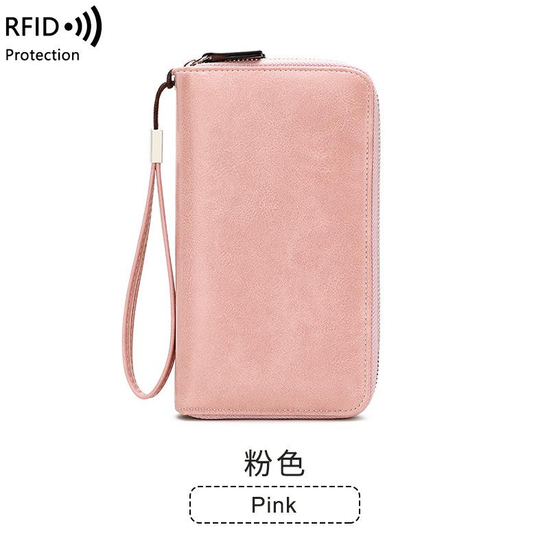 

Новый женский кошелек с защитой от кражи, кошелек на длинной молнии, ретро клатч большой вместимости