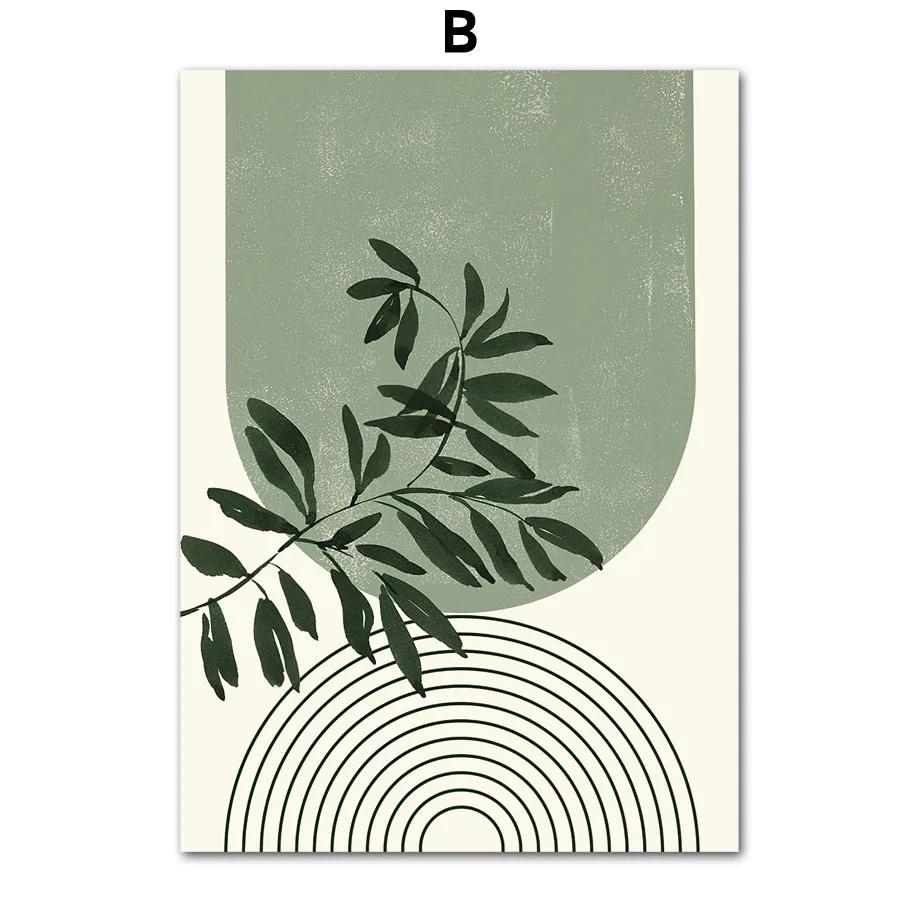 

Абстрактные растения Минималистичные геометрические постеры в стиле бохо Печать на холсте Картины настенные художественные картины Скандинавская гостиная Домашнее украшение 8X12inch 20x30cm