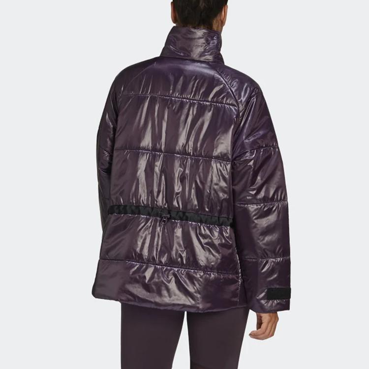 Adidas Warm Windproof Sports Stand Collar Cotton Jacket Unisex Jacket Purple FT2550