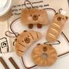 1-10PCS Adorable Capybara Plushie Keyring Funny Bread Topper Anime Style Fluffy Hanging Toy Cute Food Decor For Teens