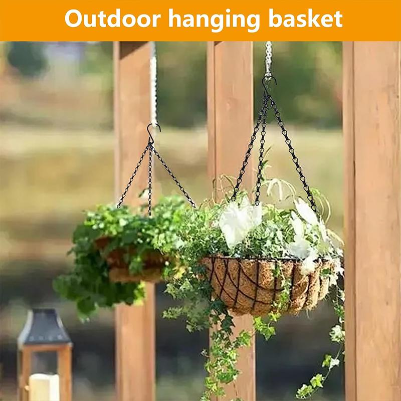 2 Pcs Hanging Basket Chains 3-Point Heavy Duty Metal Replacement Chain for Hanging Baskets Planters Bird Feeders Lanterns Plants
