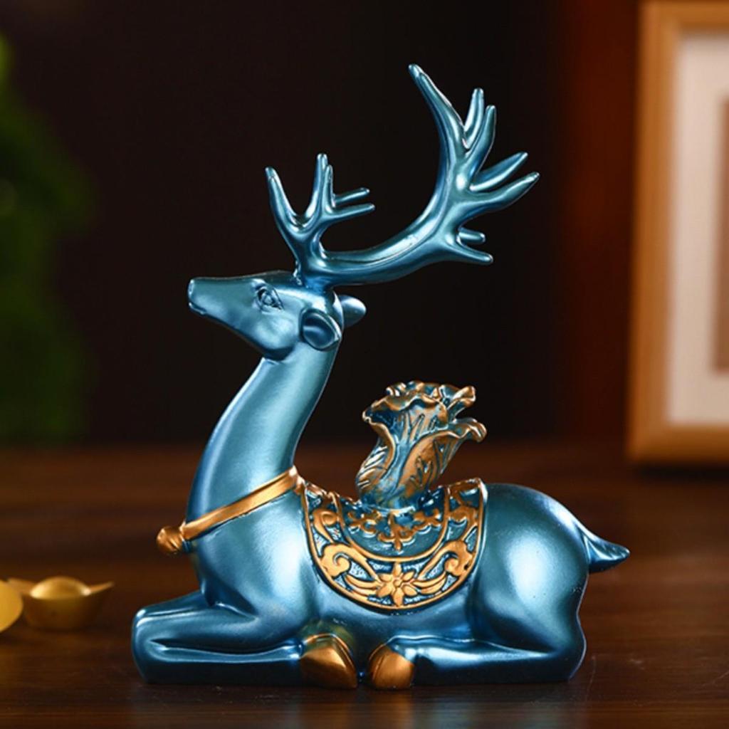Fortune Deer Wealth-Attracting Ornament for Living Room and Cabinet – Perfect Housewarming or Opening Gift