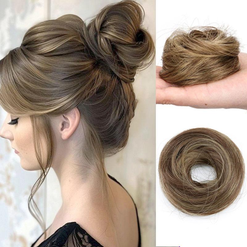 Messy Bun Hair Piece Synthetic Hair Natural Wave Chignon Ponytail Donut Updo Hair Piece Scrunchies for Women