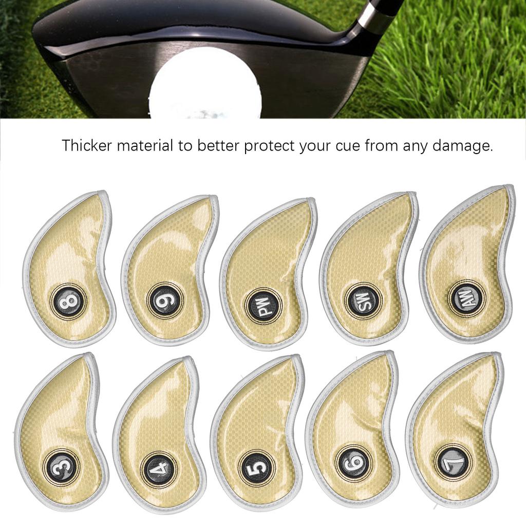 10Pcs   Iron Head Covers Sleeve Number  ive PU Waterproof  ing Accessory