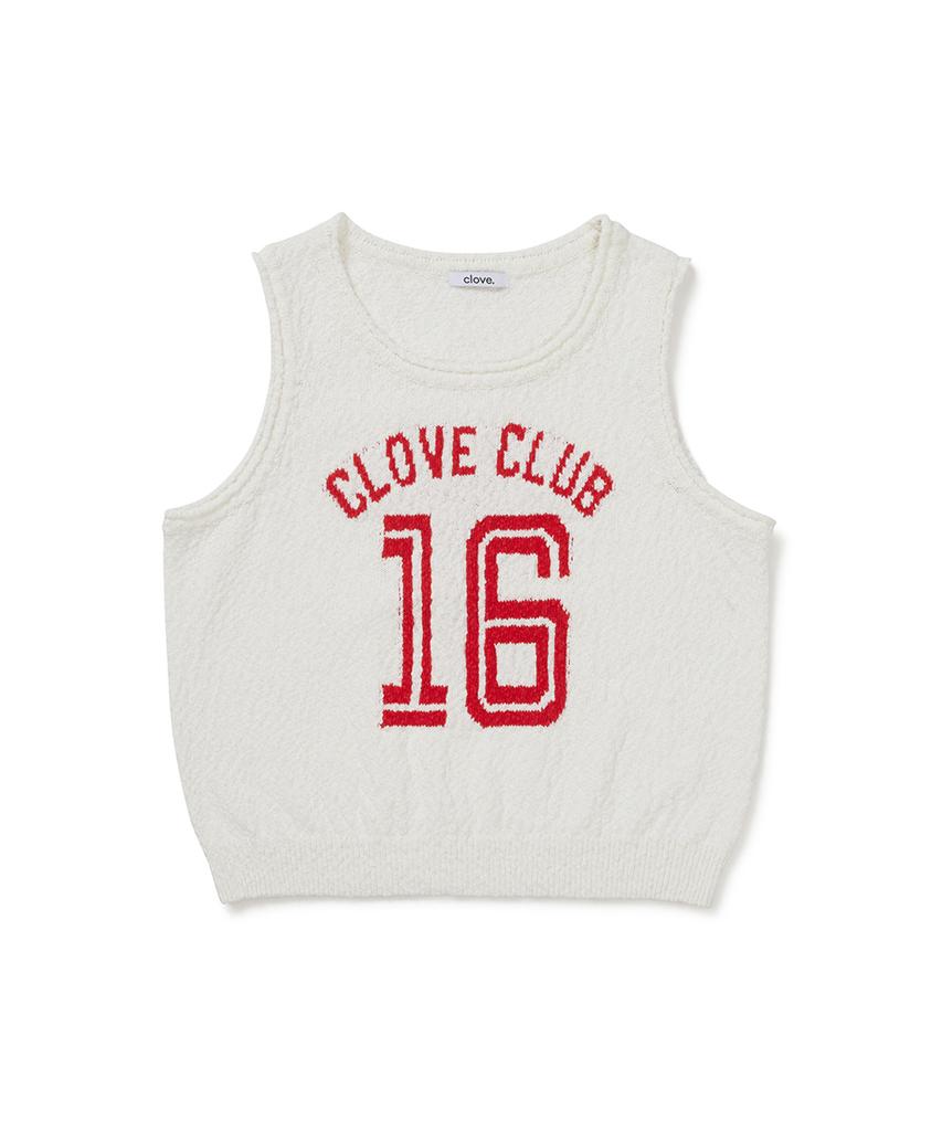 CLOVE [26Sm Clove] Logo Boucle Knit Vest (Ivory)
