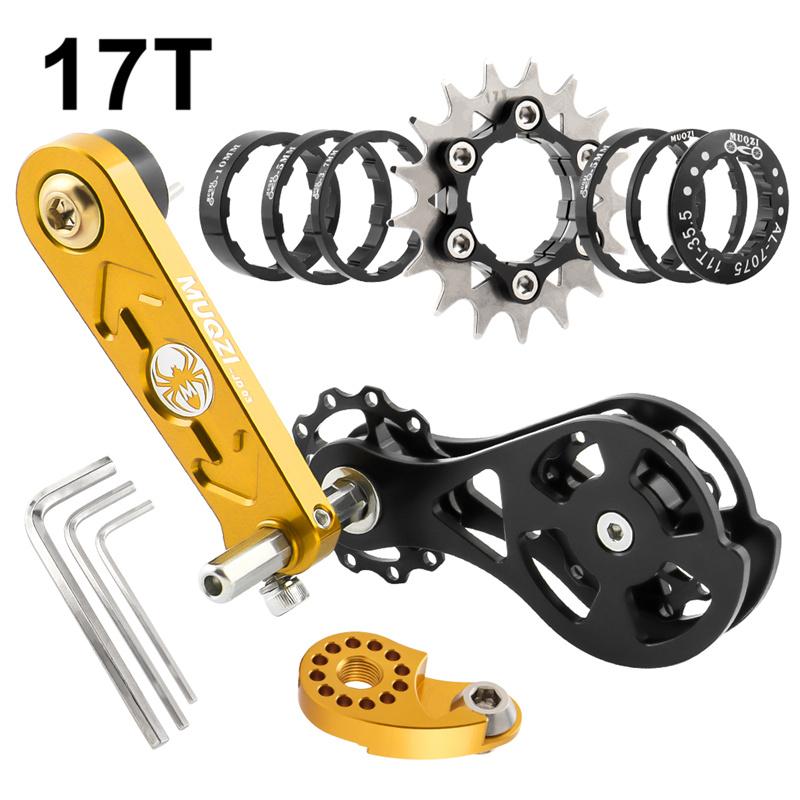 MUQZI Fahrradkassetten-Umrüstsatz 12t-22t Single Speed Kassettenritzel und Kettenspanner für MTB Rennrad