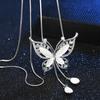 1PC Women's Fashion Y-Shaped Necklace, White Butterfly Necklace, Fashion Long Necklace, Clothing Accessories Necklace Pendant Sweater Chain