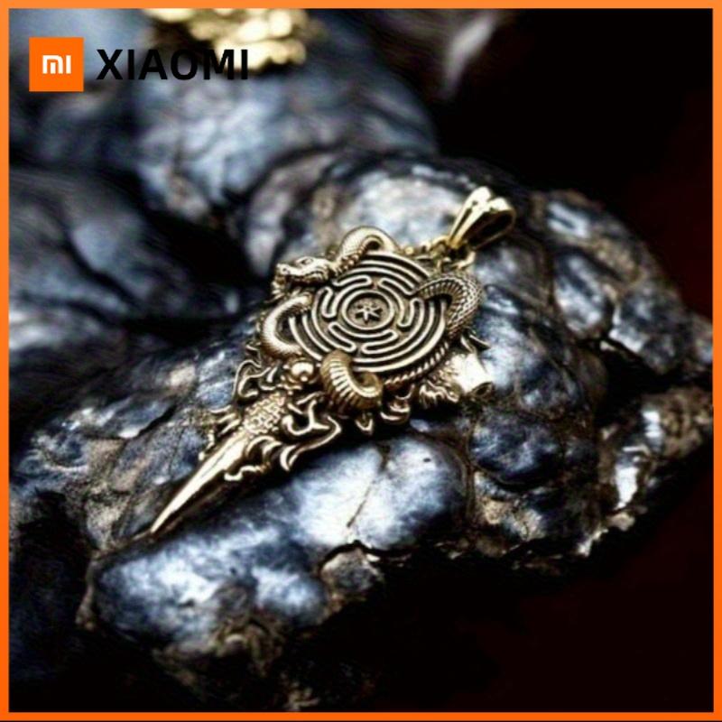 Xiaomi Retro Wheel Pendant with Snake Pendant Wheel of Hecate Symbol Protective Amulet Brass Jewelry Gifts for Women