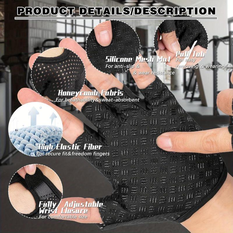 Sport Gloves Breathable Non-slip Cycling Fingerless Fishing Gloves Gym Fitness Weight Lifting Yoga Women Men Workout Gloves