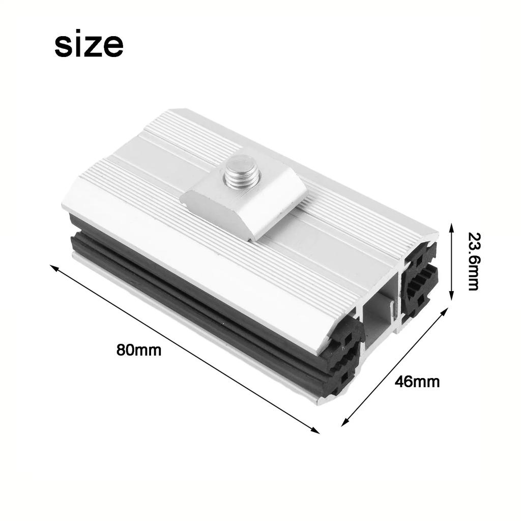 Garden Home Film Middle Clamp Solar Panel Light Weight Sliver 80*46*28.6mm Aluminum Alloy High Quality Material