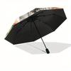 1pc Wild Wolf amidst Autumnal Wildflowers Durable Cartoon Folding Umbrella,Compact Umbrella for Men and Women, Suitable for Travel or Daily Use.C032