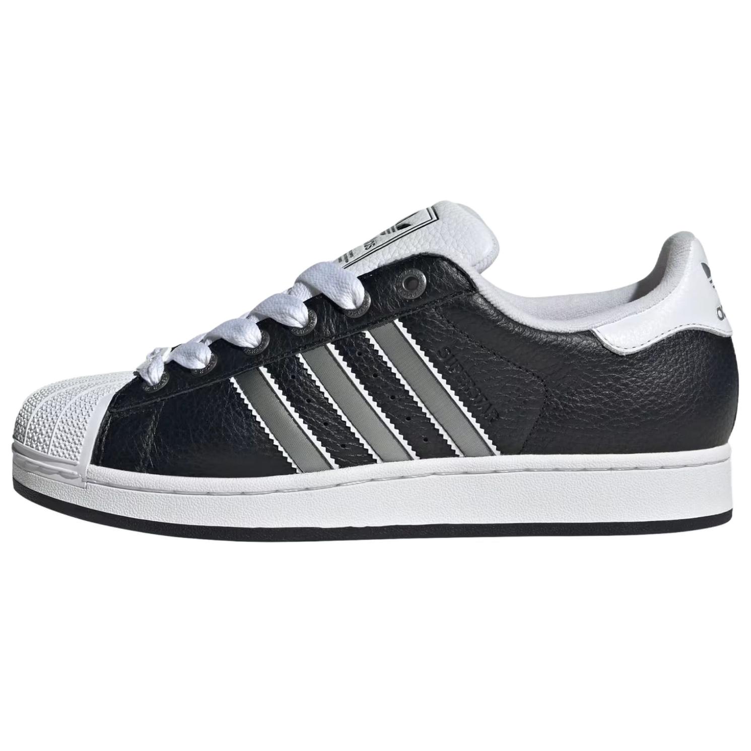 adidas Superstar 2 Schwarze Lentikular-Streifen Unisex Sneaker Core-Black Matt-Silber Cloud-White JQ3209 45⅓
