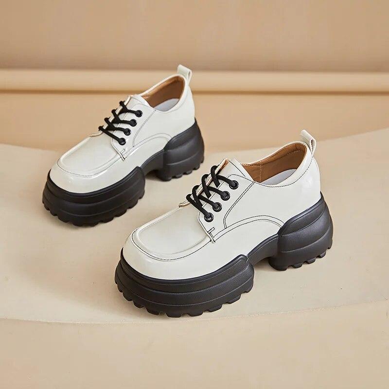 

Fujin/Новые прочные ботильоны из лакированной микрофибры 8 см, мотоциклетные осенние туфли-лодочки на танкетке, весенние женские туфли Мэри Джейн 37