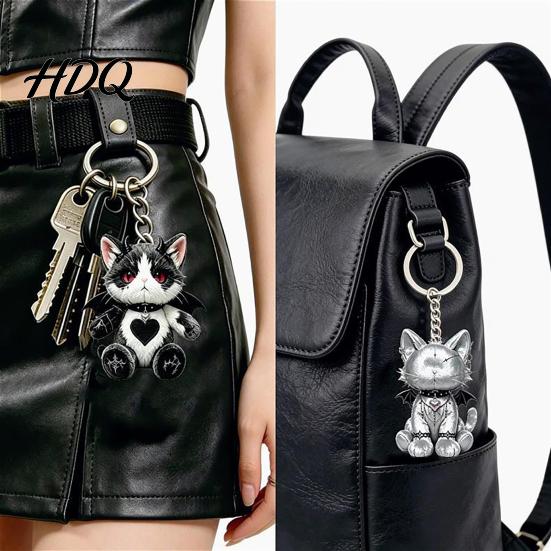 Sammler-Tier-Schlüsselanhänger 12 Stück Halloween Gotische Katze Acryl-Set, Gruseliger Hase Schlüsselanhänger Tasche Anhänger Zubehör Ring, Rucksack Zubehör,