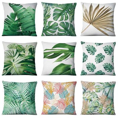 45X45 Cm Tropical Leaves Home Decor Green Pattern Cushion Cover Living Room Sofa Cushion Cover