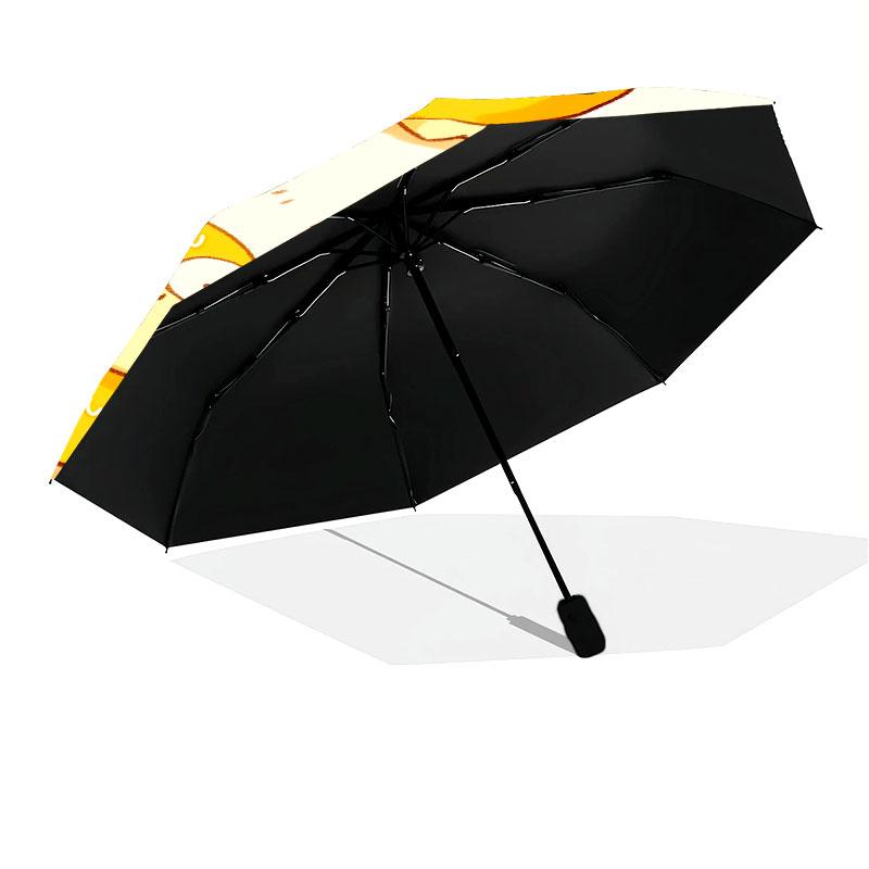 Psyduck Cartoon pattern, automatic folding umbrella, portable and foldable design, 8 ribs, a Christmas or birthday gift.