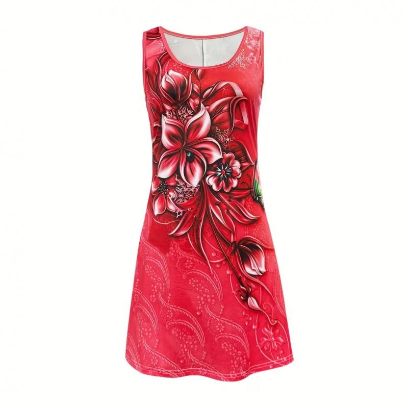 2026 Summer New Fashion Floral Print Women s Vacation Casual Tank Dress S