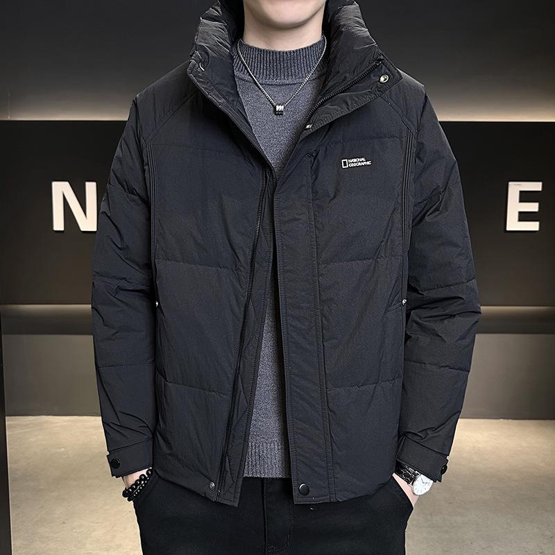 50% Winter Thickened Men's Down Jacket with Stand Collar