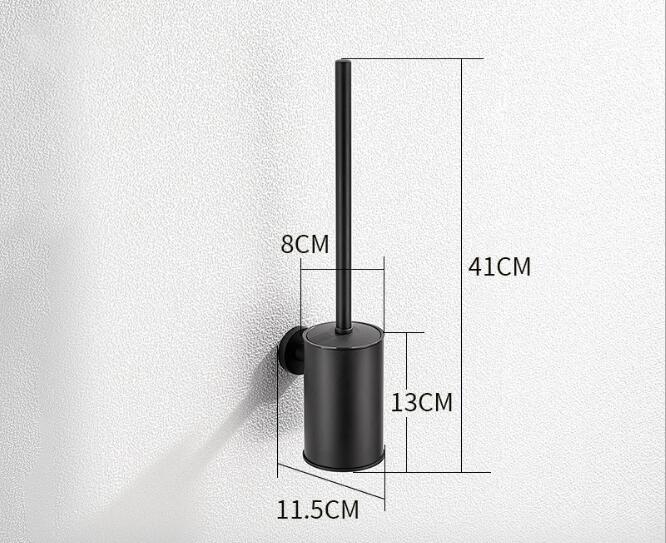 Tuqiu Gold Toilet Brush Holder with Brush 304 Stainless Steel Nickel/Black Bathroom Toilet Scrub Cleaning Brush Holder Set