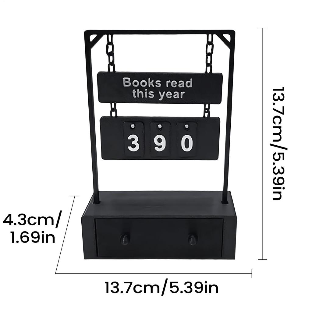 13.7x10x5cm Book Counter Sign Tabletop Decoration Hangable Books Read Tracker Desk Sign For School Dorm Library Bookshelf School