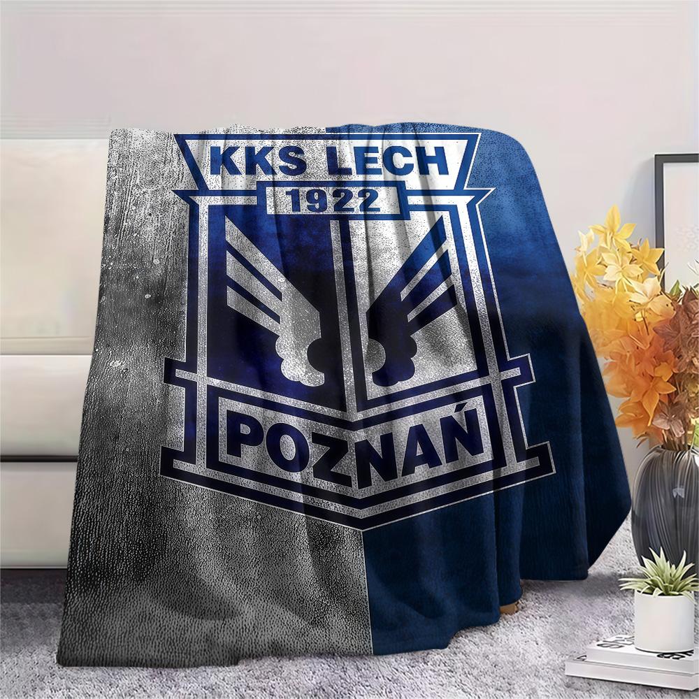 KKS Lech Coperta in Flanella, Alta qualità Confortevole per Tutte le Stagioni, Decorazione per la Casa, Calore e Comfort