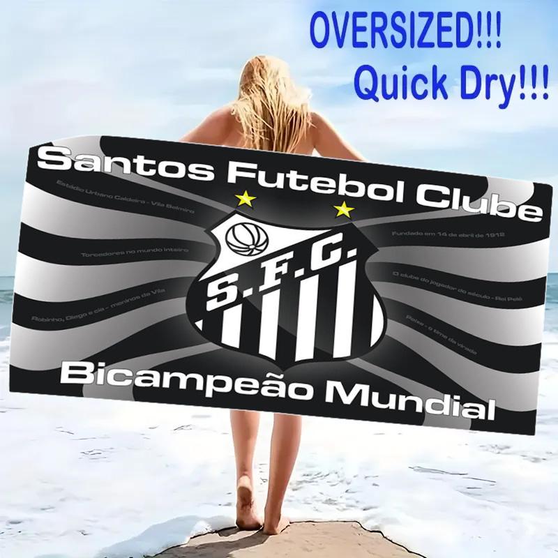 Santos FC Logo Print Beach Towel, Large Soft Quick Dry Towel for Beach Camping Swimming