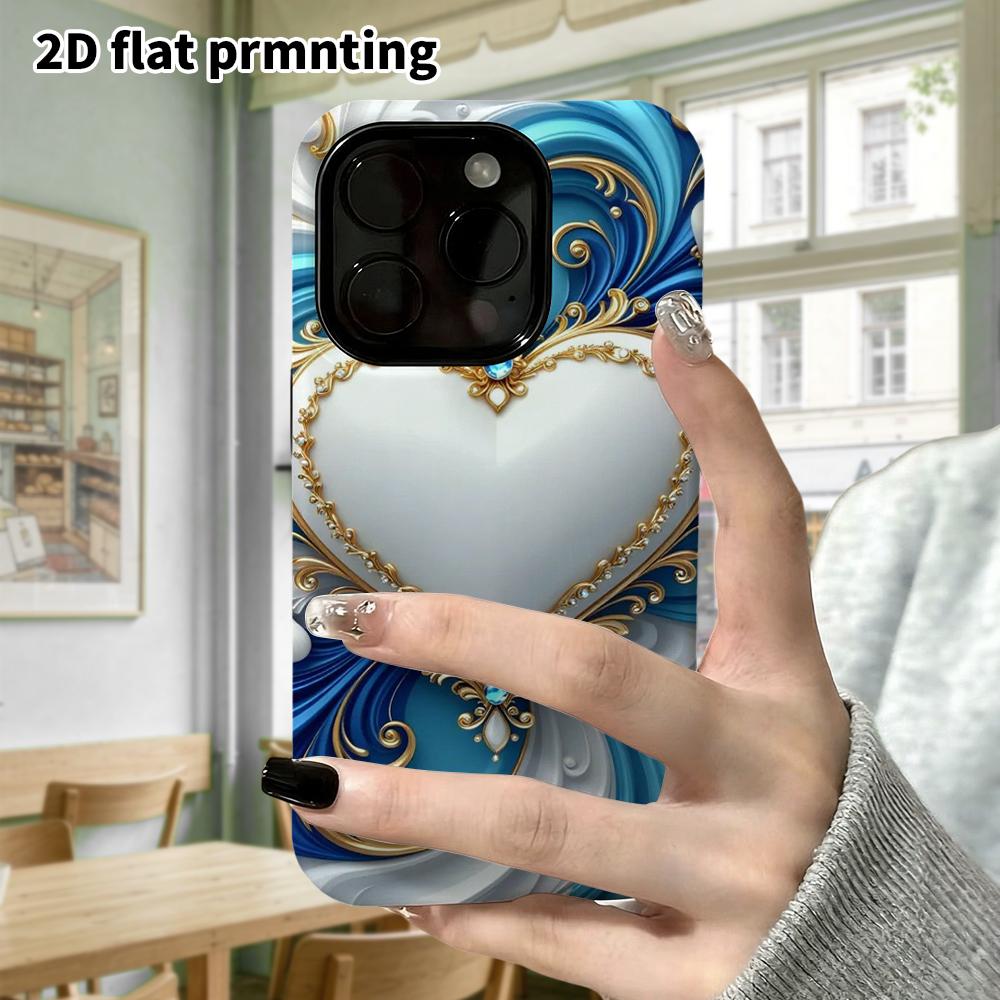 Phone Case: 2D Flat Design Suitable for iPhone 18, 17, 16, 15, 14, 13 Pro Film Protective Case, Couple Style, Carved Heart, Christmas and Halloween Gi