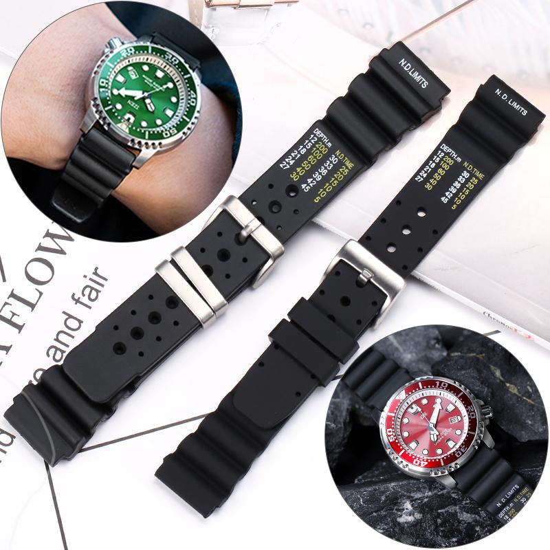 Cinturino in Silicone da 20 22 24mm Per Citizen ND Limits Diver Orologio Water Ghost Accessori Sportivo Impermeabile Cinturino di Ricambio
