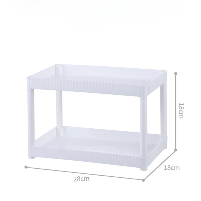 White Multilayer Desktop Storage Rack Kitchen Plastic Organizer Bathroom Countertop Cosmetic Storage Rack