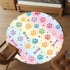 1pc Paw Prints Bone Round Chair mat Area Rug - Non-Slip, Floor Mat for Office, Bedroom, and Indoor Decor -1002198