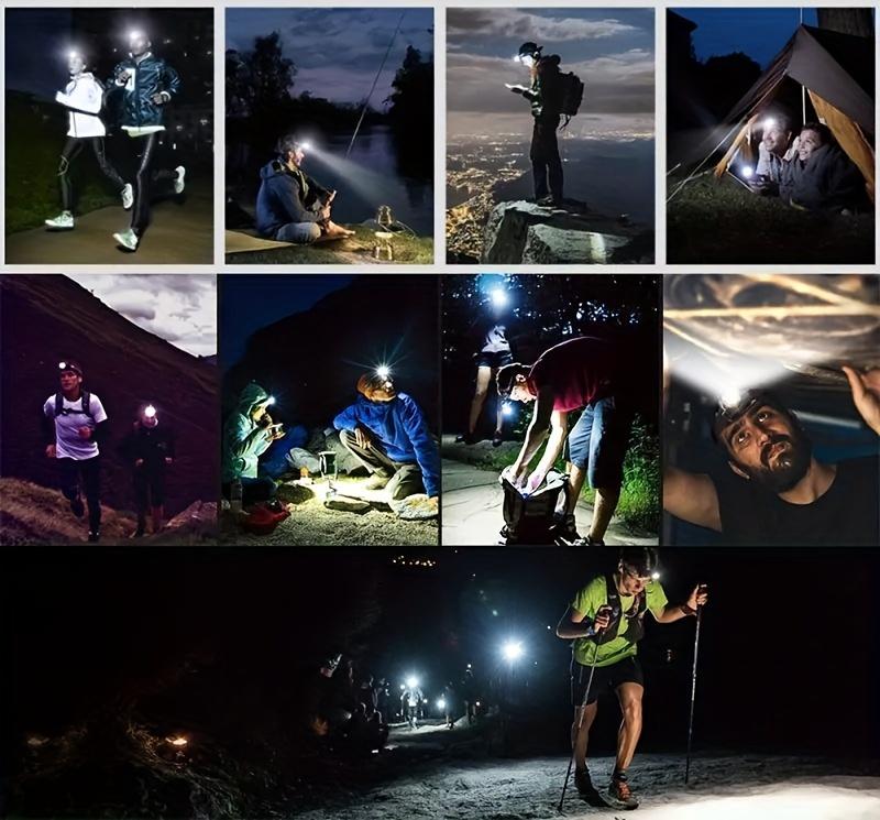 1200mAh Ultra Bright LED Rechargeable Headlight with Motion Sensor and 8 Lighting Modes Suitable for Outdoor Camping, Running, and Fishing
