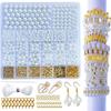 Versatile Spacer Beads Charm Loose Beads ABS Material DIY Beads Set Threading Beads for DIY Bracelet and Jewelry Making