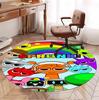 Sprunki Game Pattern Round Rug, Indoor/Outdoor Mat, for Picnic, Gameroom, Bedroom, Office, Living Room, Home Decor Carpet, Birthday Gift