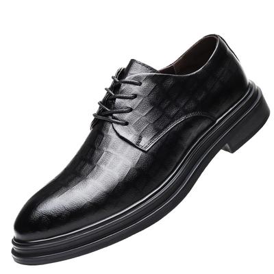 Spring New Business Dress Leather Shoes Men's Leather Breathable Casual Shoes Inner Height Increase 8cm6cm Versatile Soft Sole Men's Shoes