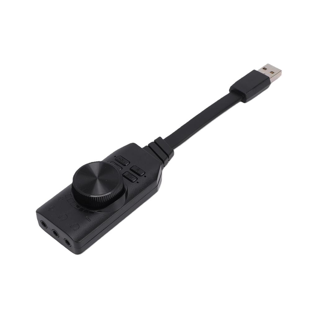 USB Sound Card 7.1 Surround Sound Adapter External Stereo Audio Jack Converter with Volume Control Mic Mute for PC