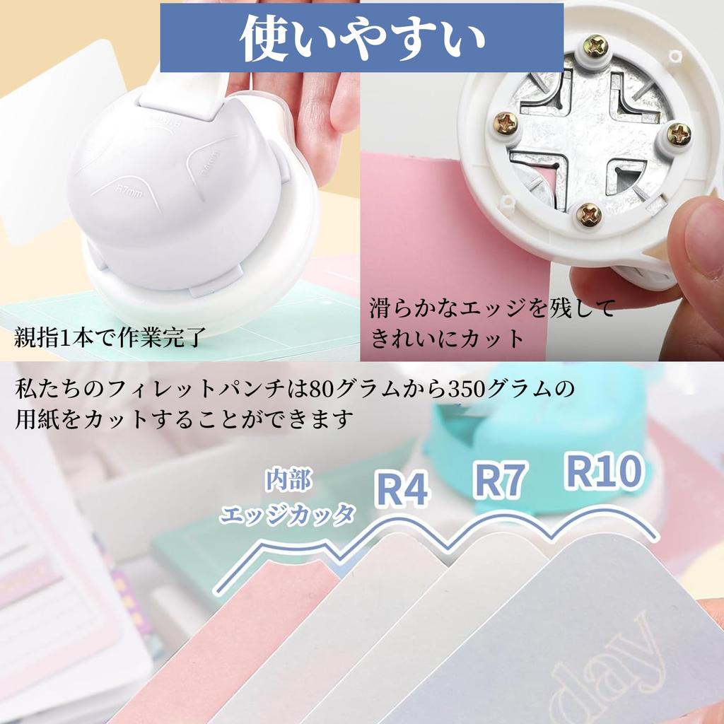 Coollooda 4-in-1 Corner Punch Rounder R4 R7 R10 Inner Cut Paper PVC Card DIY Craft Tool