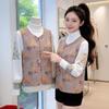 Elegant Retro Chinese Style Plus Size Vest for Middle-Aged and Elderly Women - Warm, Comfortable, Versatile Spring and Autumn Wear