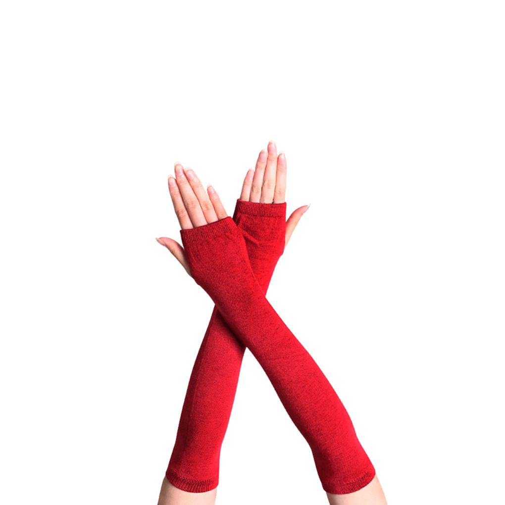 

1 пара детских перчаток без пальцев простого стиля, удобные вязаные перчатки, вязание, рукоделие, нарукавники для девочек, защита рук для ношения на улице