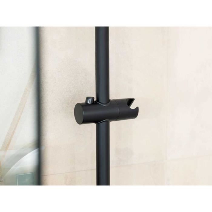 Support de pommeau de douche - Wenko - Libertà - Noir - L 12,3 x H 4,7 x P 3,9 cm