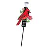 Solar Powered Cardinal Memorial Stakes with LED Cardinal Grave Markers Ground Stakes Rust-Proof for Cemetery Memorial
