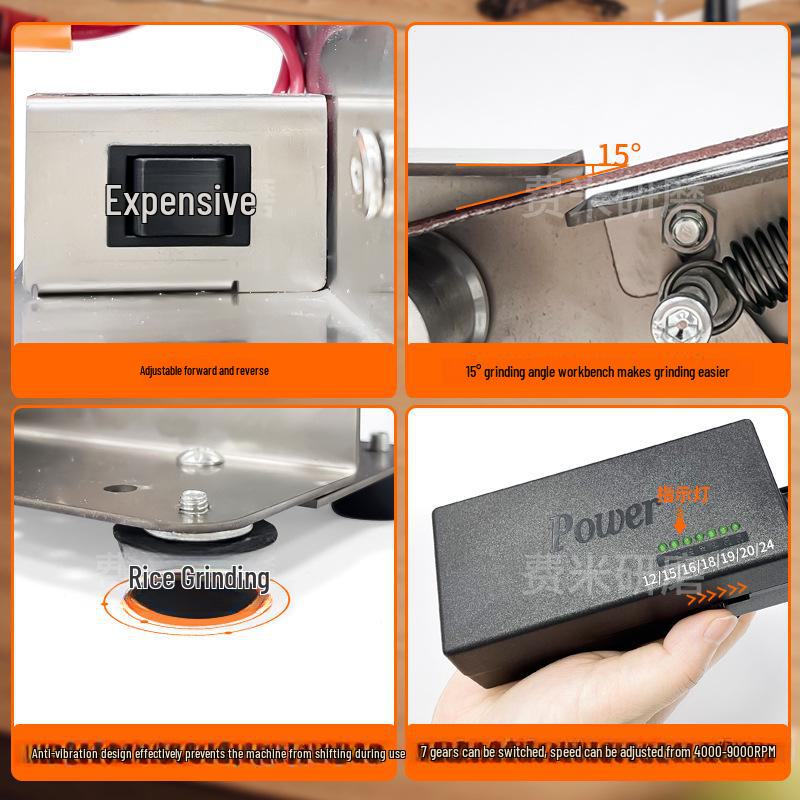 Compact Electric Sanding Belt Machine for DIY Woodworking and Polishing