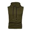 Canottiera Sportiva da Uomo Tinta Unita Moda Pullover con Cappuccio Slim Fit Morbida Confortevole Stile Tasca Top Senza Maniche